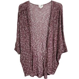 LA Hearts Pac Sun Marled Knit Open Cocoon Cardigan Sweater Wine Women’s OS